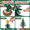 12" Wooden Tabletop Christmas Tree Advent Calendars with Santa, Snowman Miniature Ornaments for Christmas Decor, Xmas Gift